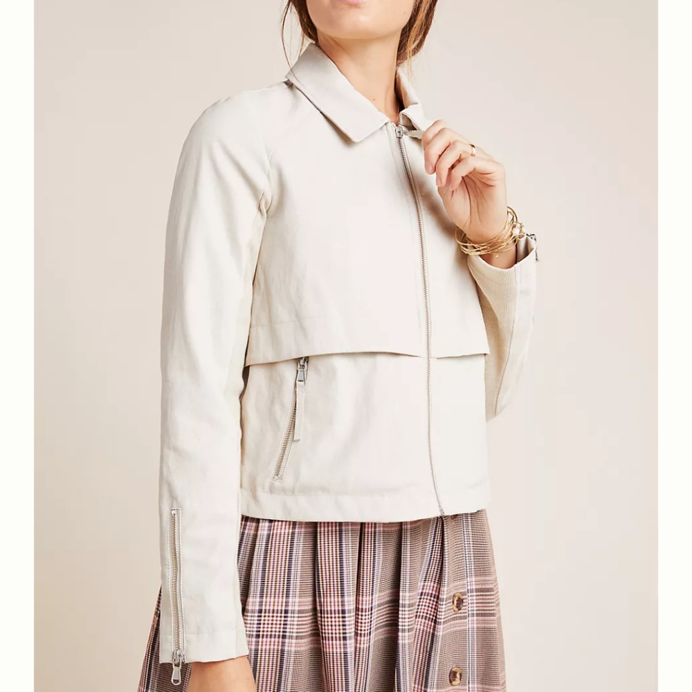 Anthropologie Marcail Faux Leather Anorak Jacket